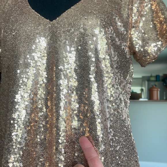 Lulus Light up the Night Champagne sequin dress - Picture 11 of 15